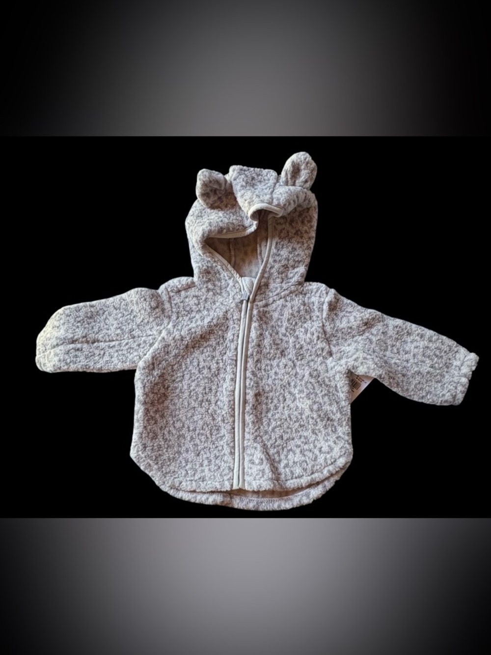 Cozy Hooded Baby Jacket with Ears - Light Gray